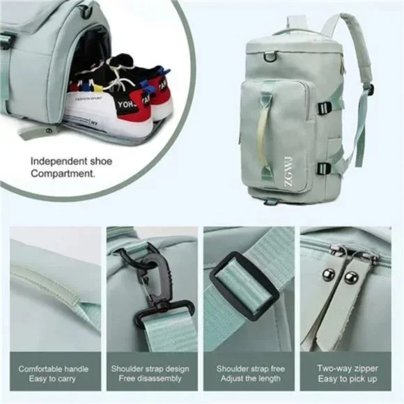 New Waterproof Fold Able and Expandable Weekender Bag NG-Green - Picture 5 of 7